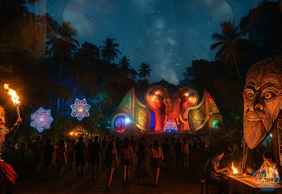 Sri Lanka jungle festival sunrise rituals and local art installations