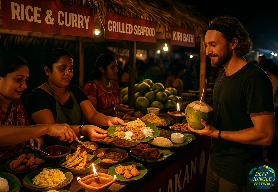 Deep Jungle Festival Taste of Ceylon food stalls with traditional Sri Lankan dishes